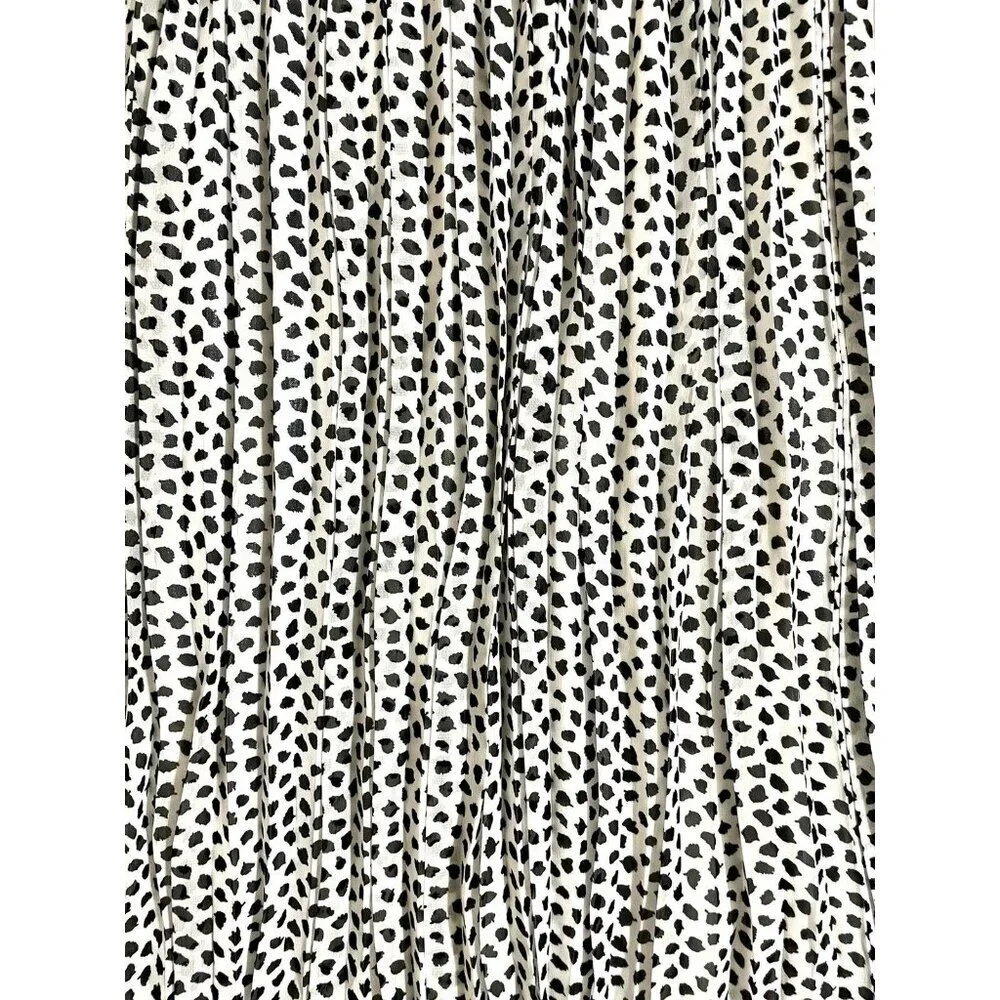 Rachel Zoe Black And White Splatter Print Midi Chiffon Skirt SZ L NWT - Picture 4 of 9